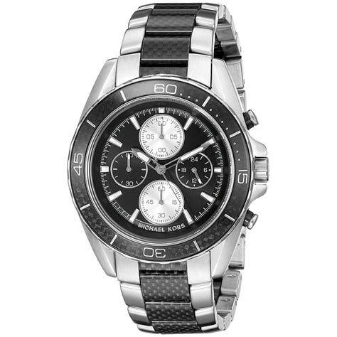 michael kors carbon fiber men's watch|Michael Kors Men's Chronograph JetMaster Two.